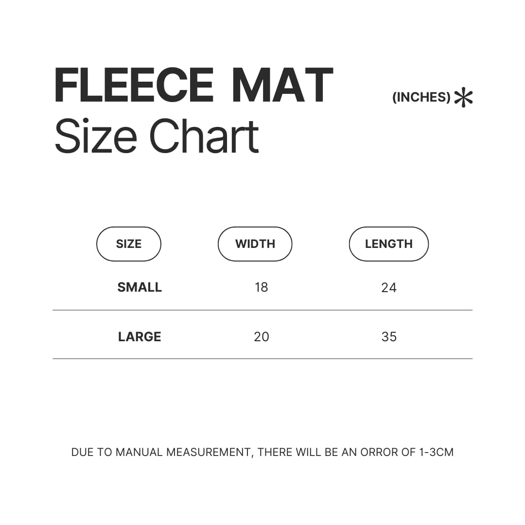 Fleece Mat Size Chart - Sword Art Online Merchansie