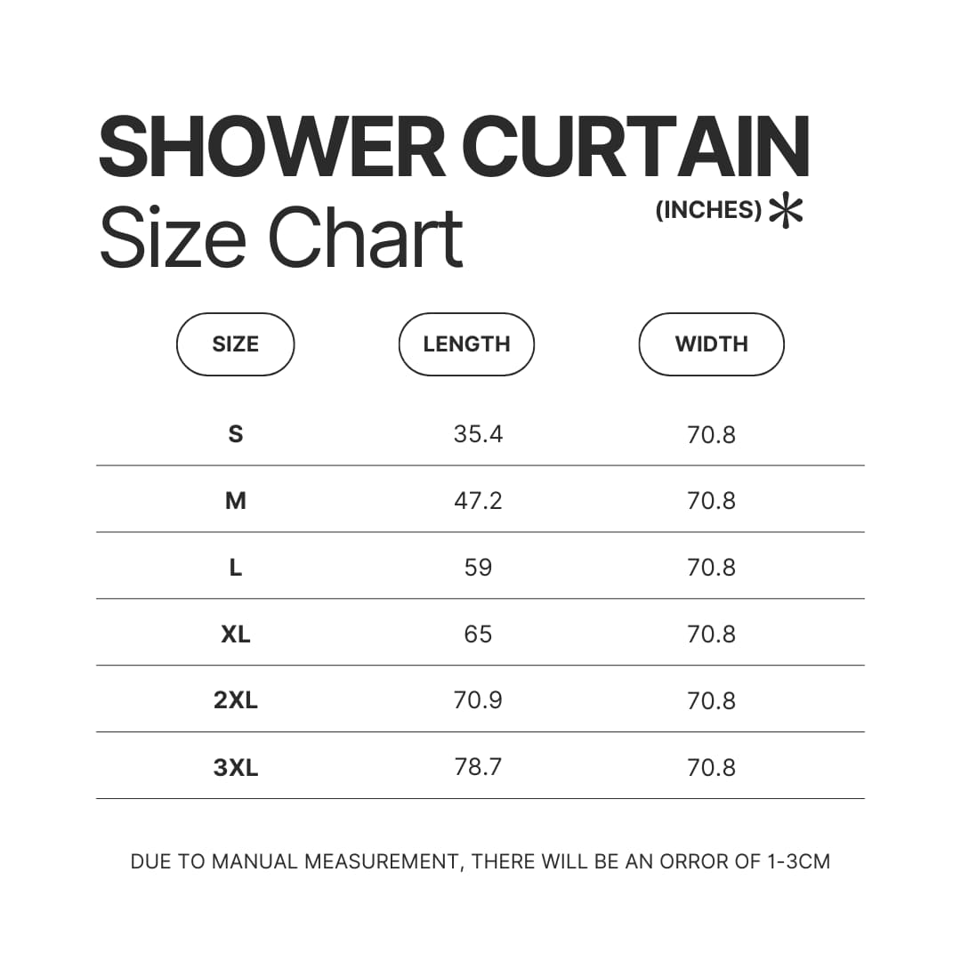 Shower Curtain Size Chart - Sword Art Online Merchansie